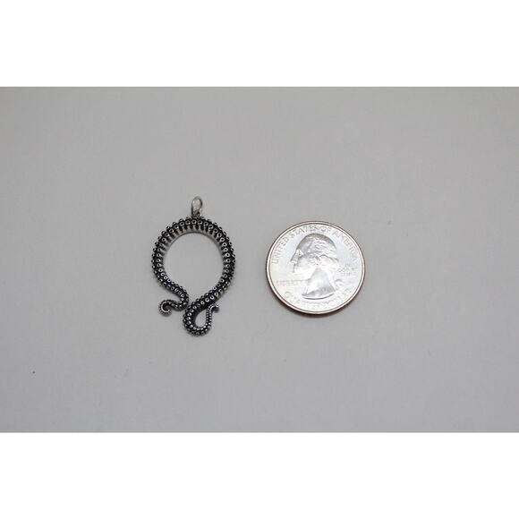 Sterling Silver Octopus Tentacle Pendant - Picture 2 of 4